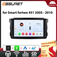 Autoradio, intelligenter Bildschirm für Smart Fortwo 451 2005–2010, kabelloses CarPlay, Android Auto-Stereo-Multimedia von Snapdragon 6115