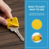 Flexible Silicone Key Tag Covers 10 PCS Colorful Caps for Identifying House Car Keys Quickly at School Office