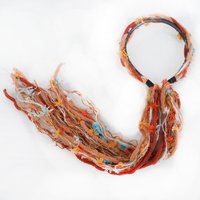 Bohemian Dreadlock Headband Synthetic Braided Hair Extensions Orange Ginger Handmade Boho Wig Headband for Women Festival Party