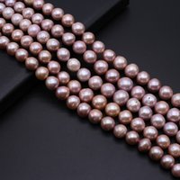 Perles naturelles d'eau douce de qualité AAA, rondes violettes, amples, pour la fabrication de bijoux, Bracelet, collier exquis, Diy