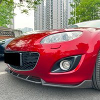 Front Bumper Spoiler Lip Lower Splitter Protector Blade Kit For Mazda MX-5 MX5 Miata NC 2009-2015 Carbon Fiber Look/Gloss Black