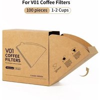 JKJK Cone V-Shaped Unbleached Coffee Filter Paper 1-2/2-4 Person Size For Pour Over Drip Coffee