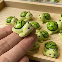 10pcs Cute Resin Turtle Charms – DIY Cartoon Pendants for Earrings, Keychains & Blush Brush Handles, Animal Accessories