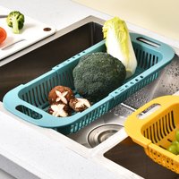 Over The Sink Colander Strainer Basket - Wash Vegetables and Fruits, Drain- Extendable Kitchen Accessories, Kitchen Gadgets