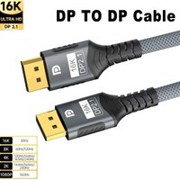 Displayport 2.1 16K DP Cable 8K@120Hz/60Hz 4K@240Hz 80Gbps HDR Video Audio Cable for Laptop Xbox Projector Gaming Monitor Video
