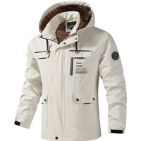Hooded Waterproof Jacket Men Outdoor Softshell Zip Up Outwear Windbreaker Hiking Camping Coats Lightweight Spring Autumn Coats