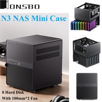 JONSBO N3 Mini NAS Case M-ATX/ITX motherboard walnut wood trim division structure 6 large and 2 small hard drive PC GAME CASE