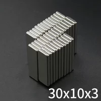 30x10x3mm Block Super Strong Magnet Powerful Neodymium Magnets N35 NdfeB Permanent Magnetic imanes Refrigerator Magnet