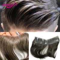 Vstyle Human Hairline for Men Thin Skin Man Toupee Indian Human Hair Wigs Full PU 0.08mm V Front Natural Hair System Hairpiece