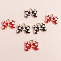 10pcs/lot Enamel Red Dot Bowknot Charms for DIY Bracelet Earrings Pendant of Necklace Jewelry Making Accessories