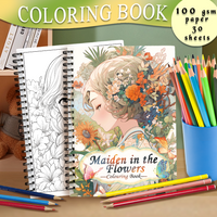 Spiral Coloring book -30 Sheets adult coloring book, 11.2 x 8.3 inches, 100g thick paper, drawing book, homecoming holiday gift