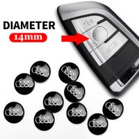 2/5/10PCS 14mm Car Remote Key Aluminum Logo Sticker for Audi A3 A4 A6 C6 B8 8P Q3 B7 A5 A1 Sline C5 8V Q5 B6 B9 RS Q7 A7 A8 8L