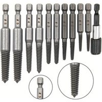 6/11/12pcs Hexagonal Handle Broken Head Screw Extractor 60mm Black Quick Release Electric Hexagonal Broken Thread Removal Tool