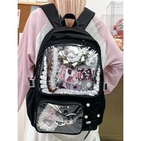 Women White Transparent School Bag Large Capacity Japanese Ita Backpack Harajuku Lolita Backpacks Diy Jk Itabag Design Y2k Bags