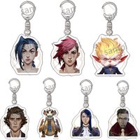 Arcane League Of Legends Jinx Vi Anime Acrylic Friends Gift Girl Pendant Fans Jewelry Cute Creative Keychain Key Ring Charm Bag