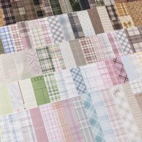 Journal GO 50pcs Kawaii Plaid Grid Material Paper Note Decorative Paper Message Memo To Do List Office Stationery Supplies