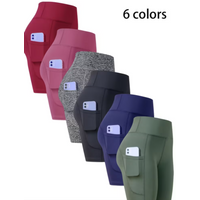 Women High Elasticity Yoga Shorts Comfortable Fitting Sport Pants Solid Color with Pocket Suitable for Yoga Running And Sports