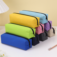 Pencil Case Black Stationery Trousse Scolaire Pencil Pouch School Supplies Solid Color Pencilcase School Pencil Cases