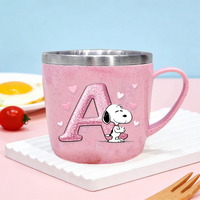 New Snoopys Stainless Steel Water Cup Women Cute Anime Letter Thermo Mug Kids Home Anti-drop Toothbrush Cups Child Birthday Gift