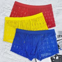 Hot Sale Men's Mesh Boxer Shorts Large Net Design Comfortable European Style Underpants