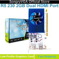 SongryVGA R5 230 2GB Graphic Card,GDDR3 Dual HDMI 1080P Low Profile Video Card for SFF PC/OPS/Industrial PC,Not Support Win 11