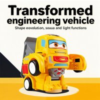 Children's electric transformable truck toy, automatic transformable truck robot, universal walking, baby's favorite toy gift