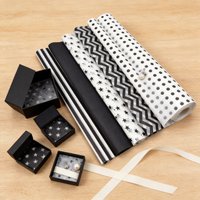50 Sheets Black White Copy Paper Dot Stripes Stars Pattern Gift Wrapping Paper DIY Inner Liner Paper for Artworks