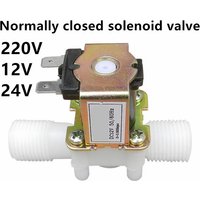 AC 220V DC 12V 24V 1/2" 3/4" Plastic Electric Normally Closed Solenoid Valve Magnetic Water Air Pressure Controller Switch
