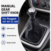 5 Speed Gear Shift Knob Shifter Lever Stick PU Leather Gaiter Boot Cover Kit For Peugeot 206 207 307 CC Citroen C3 C4 C5 XSARA