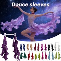 1pair 75cm Elegant Flowing Sleeve Wrist Ribbons for Ballroom Modern Dance Stage Performance Competition Decor