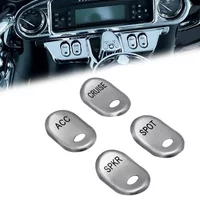 4pcs Chrome Steel Motorcycle Rocker Panel Switch Button Covers Cap Kit For Harley Touring Electra Glide FLHT FLTR 1996-2013
