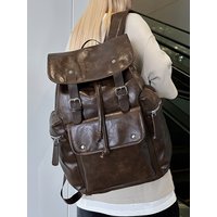 2026 New Retro Large Capacity Leather Backpack Unisex Commuter Travel Bag for College Students And Business People