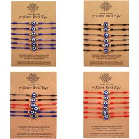 6Pcs Blue Evil Eye Bracelets Set For Women Men 7 Knot Braided Rope Wrist Hand Bracelets Love Friendship Jewelry Accessories