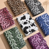 NewA6 Vintage Leopard Print Cover Money Budget Planner Binder DIY Binder Notebook Cover Diary Agenda Planner Paper Cover School