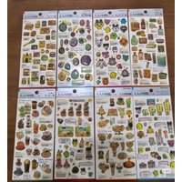 Japanese Gold Foil Decorative Stickers Cute Snack & Character Design Decals for Journal Scrapbook & Planner