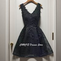 Balck Beads Appliques Graduation Dress Short Homecoming Dresses For Teen Mini Sweet 15 16 Wedding Evening Prom Gown Customized