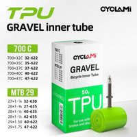 CYCLAMI Ultralight Gravel Bike Inner Tube 700X32/35/47c TPU Material Tire Road MTB 29 45mm Length Removable French Valve