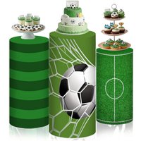 Sports Football Theme Birthday Party Decor Cylinder Cover Backdrop Custom Elastic Cylinder Pedestal Stand Cover Photo Background