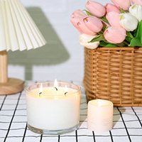 C9 Clear Glass Candle Jars Small Wide Mouth Empty Candle Containers Glass Crafts Airtight Bamboo Lids Glass Aromatherapy Tray