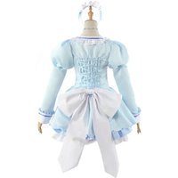 ✜2026❤ Anime Nekopara Vanilla Cosplay Wig Costume Maid Lolita Dress Blue Halloween Party Show Role Play Outfits For Girls✚
