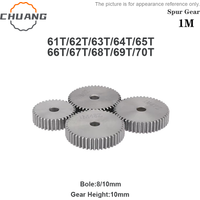 spur Gear 1M 61/62/63/64/65/66/67/68/69/70T rough Hole 8/10mm gear wheel 45#carbon steel Material motor gear Total Height 10mm