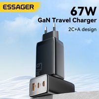 Essager GaN 67W USB C Charger Quick Charge 4.0 3.0 PD 3.0 Type C PD USB Charger For iPhone 17 16 15 Pro MacBook Huawei Laptop