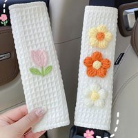 1PC Car Styling Seat Belt Cover Cartoon tulip flowers Safety Belt Protector Comfort Shoulder Strap Harness Cushion Pad For Child