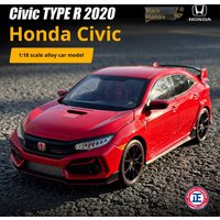 Officially Licensed 1:18 Honda Civic TYPE R 2020 Full Opening Static Die-cast Car Model High-grade Collectible Ornament & Toy