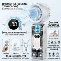 Hanging Neck Desktop Style High-speed Handheld Electric Fan 3600mAh USB Portable Rechargeable Outdoor Lighting Display Small Fan