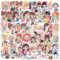 50PCS Cartoon Girl Outfit Series Graffiti Stickers - Waterproof Decor for Water Cup, Phone & Skateboard RecordingYourLife Store