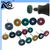 AG 10Pcs/Pack Dental Polishing Brush Wheel Rotary Tools 2.35mm HP Shank Wool & Goat Cotton Black Buff for Dentistry Material