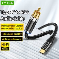 Type C To RCA Audio Cable Type C Digital Decoding Chip USB C to RCA Male Jack Plug Adapter for Smartphone Laptop Amplifier