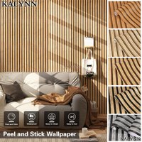 Faux Wood Grating Peel and Stick Wallpaper Self Adhesive Wall Stickers Wallpapers Home Decor PVC Room Decoration 45cm Sticker