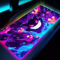RGB Mouse Pad P-Pokemons Backlight Gaming Accessories XXL G-Gengars Computer Speed Mini Pc Gamer Keyboard LED Desk Mat Mousepad